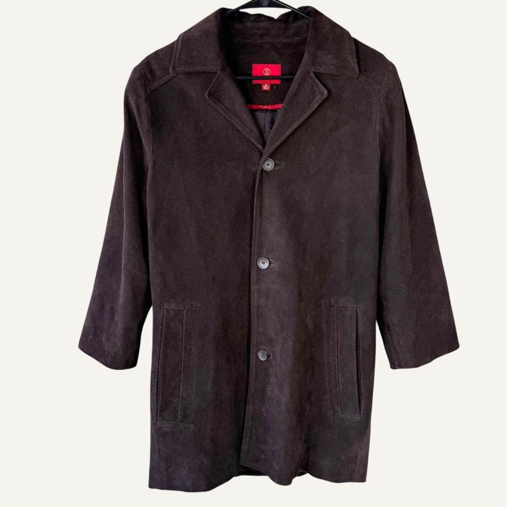 Cole Haan Dark Brown Suede Trench Coat